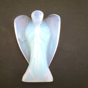 Figurine d'ange opalite de 3 pouces faite à la main pierre précieuse sculptée en cristal naturel pour la guérison en gros Feng Shui Chakra Opale Type Souvenir - Product Image 1