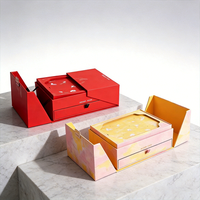 Boîte en papier rigide personnalisée avec logo imprimé, pour emballages cadeaux, cosmétiques, bougies, avec tiroir à double porte magnétique pour bijoux, montres