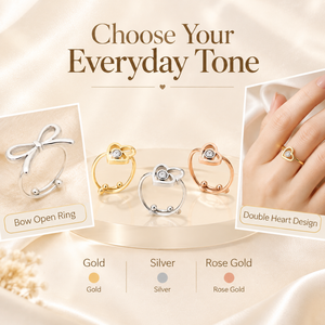 Bague ouverte en forme de cœur pour femme, tendance et très vendue, avec cœur creux incrusté d'un seul cristal central en acier inoxydable - Product Image 4