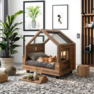 Casa de Madera Moderna de Lujo para Mascotas, con Cierre de Botón, Caseta Interior para Invierno, Nido para Gatos OEM, <span class=keywords><strong>Cabaña</strong></span> y Villa para Perros, Caseta Cerrada para Invierno - Product Image 5