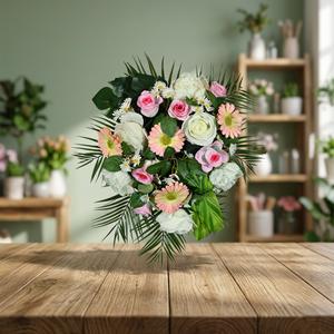 Artificial <b>Flower</b> Meadow Bliss & Gerber Daisy Medallion <b>Wall</b> Arrangement - Product Image 2