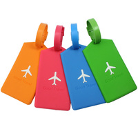 Étiquette de bagage en caoutchouc personnalisée de haute qualité à bas quantité minimale de commande étiquette de bagage en PVC en forme de rectangle rond pour le voyage