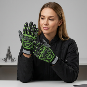 Impact Reducing Gloves PU Material Anti-Slip Raised Micro-Diamond <b>Texture</b> Elastic Wristband Latex-Free <b>Powder</b>-Free - Product Image 2