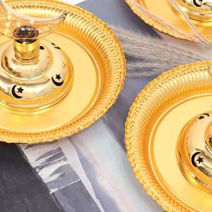 Décoration Islamique pour la Maison, Cadeau de l'Aïd, Centre de Table en Métal Doré Mat, Lune Croissante du Ramadan, Étoile LED, Château - Product Image 2
