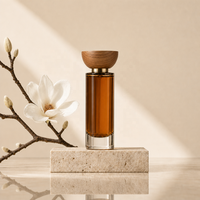 Vente en gros de flacons de parfum vides transparents personnalisés avec bouchon, 30 ml, 50 ml, 100 ml, flacon de parfum rond, 15 ml, 20 ml, flacon pulvérisateur en verre