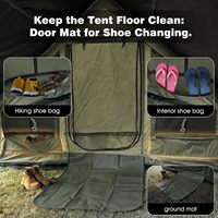 Tente de camping gonflable imperméable pour 4 à 10 personnes, grande tente chaude avec cheminée, quatre saisons avec bâche de toit/sol