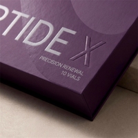 Boîte rigide personnalisée avec couvercle et base en prunier pour 10 flacons de peptides, impression offset avec éponge