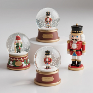 Globo de Agua de Poliresina con Diseño de Hombre de Jengibre. Escena Pintada a Mano en 3D Personalizada, una Vigneta Nevada Agitable de una Historia Navideña Clásica. - Product Image 5