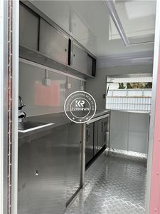 Camion de nourriture rose, chariot à glaces, camion de nourriture mobile, chariot à hot-dogs, kiosque à café, camion de nourriture mobile avec cuisine complète, remorque de traiteur - Product Image 6
