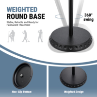 Soporte de Micrófono Profesional Resistente y Estable Accuracy Pro Audio MS142 con Base Redonda Ponderada para Ubicaciones Fijas