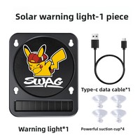 Nouvelle Décoration Intérieure de Voiture OLIVER, Lumière de Dessin Animé Pikachu, Alimentée par Énergie Solaire, Lumière Ambiante Triangulaire pour Fenêtre 12V, Lumière Sans Fil