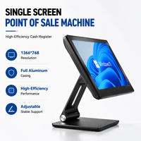 Máquina de Punto de Venta con Pantalla Táctil de 15.6 Pulgadas, Soporte Plegable, Sistema POS, Windows Android, Máquina de Caja Registradora para Minoristas, Caja Registradora de Escritorio
