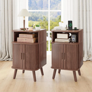 Vietnam Modern Bedroom Wood Nightstand with 2 <b>Drawers</b> Durable OEM High Quality for Living Room - Product Image 1