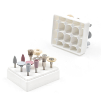 Kit de polissage dentaire composite 12 pièces/boîte, disques en caoutchouc de silicone, meuleuse, polisseuse, fraise RA pour outils de laboratoire dentaire à faible vitesse