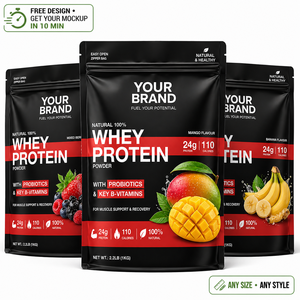 Sacs à fond plat refermables en aluminium écologiques et recyclables imprimés sur mesure 1kg/2kg/<span class=keywords><strong>3kg</strong></span>/5kg Ziplock pour poudre de protéines de lactosérum - Product Image 3