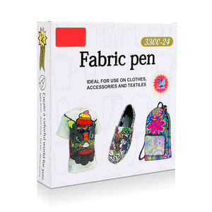 Hot Selling 20-Color T-shirt <b>Fabric</b> Marker <b>Pen</b> Non-Washable Permanent With Flat and Oblique Brush Tips - Product Image 1