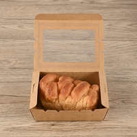 Boîte en papier kraft jetable avec fenêtre pour l'emballage de plats à emporter