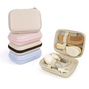 Custom PU Leather Travel Shoe Shine Kit Storage <b>Box</b> Portable Hard Shell Shoe Cleaning Set EVA Case - Product Image 1