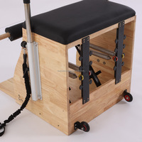 DEREN W77-X Chaise Combo Pilates en Bois de Chêne et d'Érable Durable pour Exercices de Fitness, Chaise Wunda pour Studio de Pilates et Gymnastique Corporelle Équilibrée