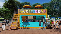 CDPH Récipient détachable Cabine alimentaire mobile pour l'extérieur Kiosque d'alimentation de rue/Chariot à café avec acier et panneau sandwich en vente