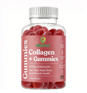 Bonbons Gommeux Vitaminés Végétaliens au Collagène Naturel, Biotine et Kératine, Saveur Fruitée, Marque Privée OEM/ODM, Complément pour la Croissance des Cheveux et de la Peau - Product Image 1