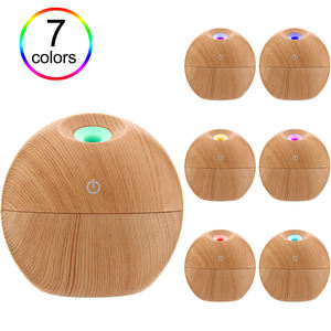 2022 New Mini Portable Mist <b>Diffuser</b> Humidifier with Wood Grain Color LED Light 130ML Mini Humidifier - Product Image 2