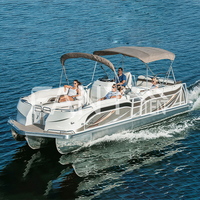 Plancher de fête en aluminium de luxe pour la pêche sur mesure mini passager ponton à deux étages bateaux restaurants en plastique cadre électrique