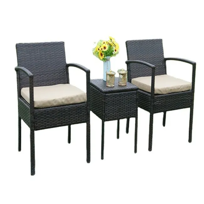 New Arrival Black Three-Piece Set Modern Outdoor Garden Furniture Restaurant Chair