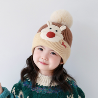 Bonnet Enfant Mignon Dessin Animé Lapin Kawaii Chapeau Tricoté Brodé avec Pompon pour Enfants Bonnets Chauds d'Hiver Sombrero Infantil