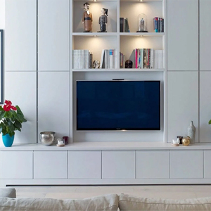 <span class=keywords><strong>Meuble</strong></span> TV mural de style moderne en bois massif, <span class=keywords><strong>console</strong></span> multimédia de luxe pour salon et <span class=keywords><strong>chambre</strong></span> à coucher, vente en gros - Product Image 4