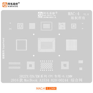 Pochoir de rebillage en acier Amaoe pour CPU IC BGA, pour les ordinateurs portables <span class=keywords><strong>Apple</strong></span> MacBook Series/<span class=keywords><strong>MAC</strong></span>, SSD, DDR, pochoir en étain - Product Image 4