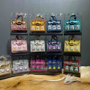 Miniature House Shaped Window Pendant Earphone Bag Lipstick Car Key <b>Backpack</b> Charm Artificial Leather Epoxy Finish Storeable - Product Image 3