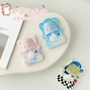 Cartoon Cat Night Light LED Warm White <b>Mini</b> Mushroom Shape With Magnetic Base For <b>Desk</b> Or Fridge Decor - Product Image 5