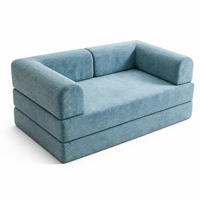 Ensemble de canapé-lit modulaire en tissu moderne de luxe avec rembourrage en éponge, sans dossier ni accoudoirs, pour la maison