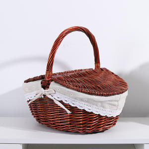 الأكثر مبيعًا بني داكن كلاسيكي طبيعي مصنوع يدويًا مع غطاء بطانة خوص للتخييم - Product Image 4