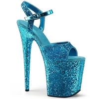 Chaussures à paillettes cristal rose étanches, talons super hauts de 20cm, grande taille, sandales de danse, mode t-stage, nouvelle collection