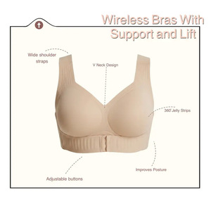 <span class=keywords><strong>Sujetador</strong></span> deportivo inalámbrico de gel para mujer, talla <span class=keywords><strong>grande</strong></span>, corrector de postura, transpirable, con soporte anticaída para busto <span class=keywords><strong>grande</strong></span> - Product Image 2