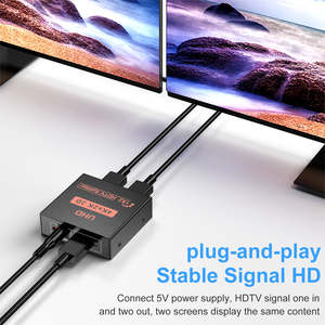 ตัวแยกสัญญาณ <span class=keywords><strong>HDMI</strong></span> 1x2 รุ่น OEM ตัวแปลงโลหะ 4K 2 พอร์ต ตัวแยกสัญญาณวิดีโอ HDTV 1X2 UHD <span class=keywords><strong>4Kx2K</strong></span> 3D ตัวแยกสัญญาณ 1 เข้า 2 ออก สำหรับแล็ปท็อป จอภาพ พีซี - Product Image 2