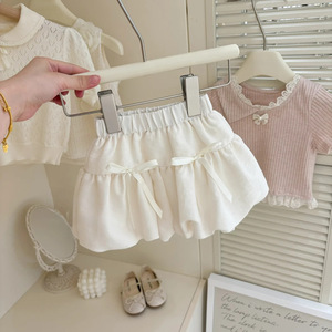 Tongxingyuan Girls Summer Set Pink Short Sleeve T-Shirt Tutu Pants Two Piece Breathable Korean Style - Product Image 3