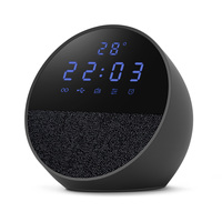 Funda de Tela y Plástico para Altavoz, Reloj Despertador Digital, Altavoz Estéreo Portátil de Cabecera con Pantalla, para Hogar, Oficina, Regalo