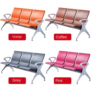 เก้าอี้รอ3คนทำจากสแตนเลสใช้ในสนามบินเก้าอี้รอมีที่เชื่อมต่อกันทำจาก PU เก้าอี้รอนิทโลหะทำจากโพลียูรีเทน - Product Image 4