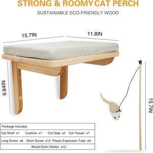 Cama Moderna para Gatos JUNJI de Madera con 2 Escalones - Product Image 5