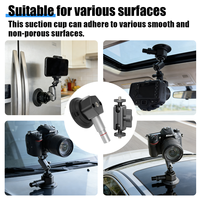 Support de caméra de voiture antidérapant en aluminium avec ventouse à pompe manuelle en métal, lèvre d'étanchéité épaissie et double rotule