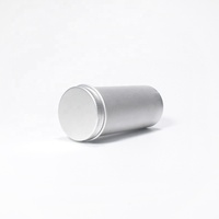 Pot en aluminium en forme de cylindre rond argenté de 100ml avec couvercle à vis Boîte de conserve à thé de 100g Boîte de stockage des aliments