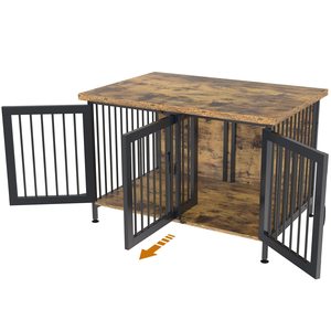 Peti anjing kayu kustom untuk keturunan Besar Sedang hingga Villa anjing dalam ruangan dengan rangka kayu besi Toilet rumah anjing - Product Image 5