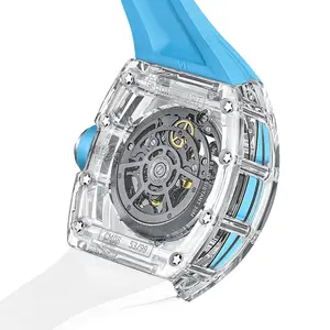 ร้อนขายกลไกนาฬิกาอัตโนมัติSapphire Glass 10atmกันน้ําโครงกระดูกนาฬิกาMechanical Sei Koนาฬิกาขาย