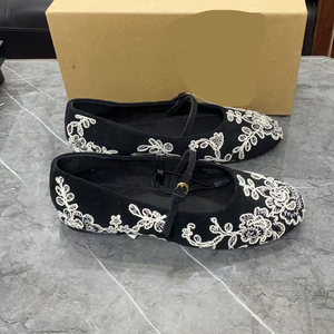 Nuove Scarpe da Donna Primavera/Estate 2025, Ballerine <span class=keywords><strong>Nere</strong></span> <span class=keywords><strong>Mary</strong></span> <span class=keywords><strong>Jane</strong></span> Ricamate con Punta Tonda, Scarpe Basse con Tomaia Bassa - Product Image 3