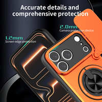 Coque arrière coulissante pour appareil photo en stock pour iPhone 17 Pro Max, étui de téléphone antichoc avec support anneau pour modèle Android