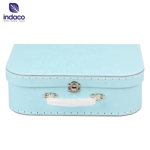 Wholesale Blue Paperboard Suitcase Shape Gifts <b>Boxes</b> Baby <b>Cardboard</b> Kids Suitcase with Handle - Product Image 4