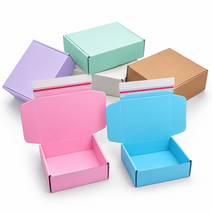 Pink Corrugated Mailer <b>Box</b> Rectangle Shape Recyclable Paperboard <b>Gift</b> Craft Packaging Blue Base Included - Product Image 2